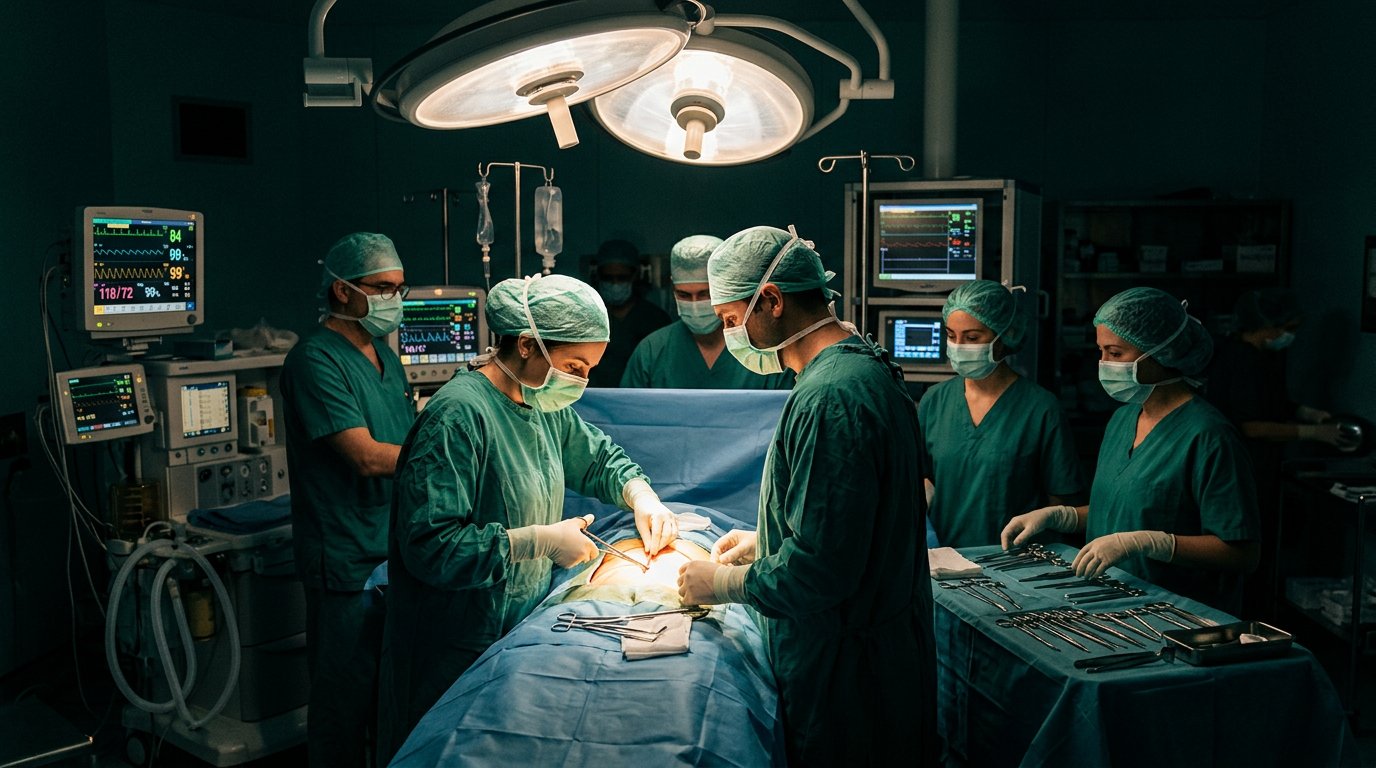 Modern, sterile operation theatre