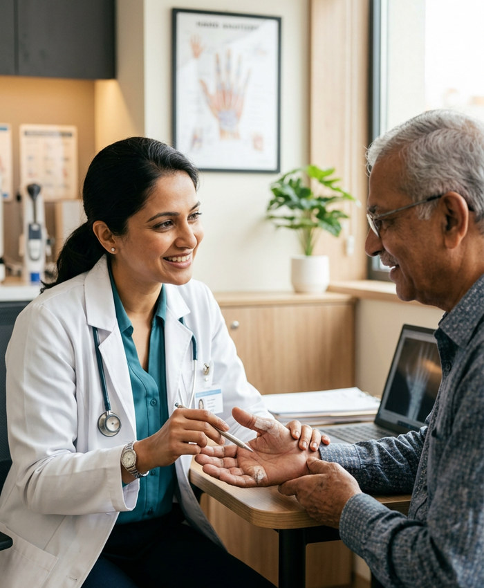 Doctor consulting patient