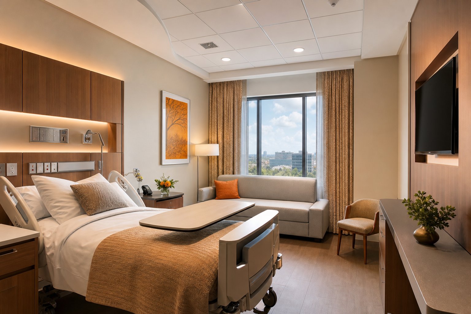 Private patient room at Shri Datta Hospital
